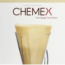 Chemex Brown Filter Papers For 3 Cup Coffee Maker, 100 Pcs
