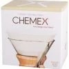 Chemex Pre-folded Circles Paper Coffee Filters For 6, 8 And 10 Cup Coffeemaker, 100 Pcs