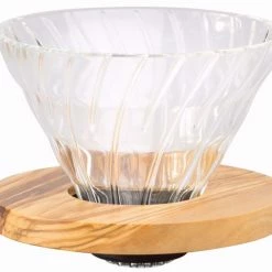 Hario Olive Wood V60 Glass Dripper Size 01