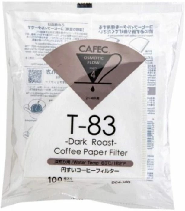 CAFEC Dark Roast T-83 Coffee Paper Filter 4 Cup, 100 Pcs 1 CAFEC Dark Roast T-83 Coffee Paper Filter 4 Cup, 100 Pcs