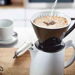 Gefu Stefano Porcelain Coffee Filter Size 4, Black -Hario Shop gefu stefano coffee filter 8262