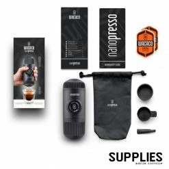 Wacaco Nanopresso Portable Espresso Maker + Bag, Grey -Hario Shop wacaco nanopresso with carrying bag 3591