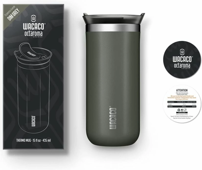 Wacaco Octaroma Lungo Vacuum Insulated Mug 300 Ml, Dim Grey 6 Wacaco Octaroma Lungo Vacuum Insulated Mug 300 Ml, Dim Grey - Image 6